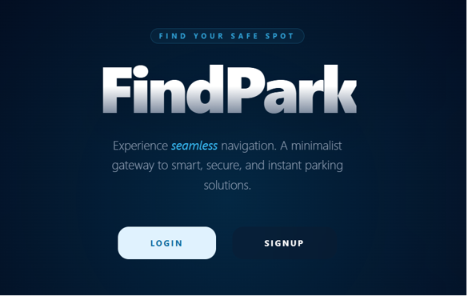 FindPark landing page preview
